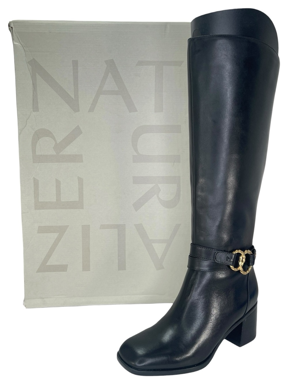 Naturalizer Isabeau Black Leather Knee High Womens Boots Size 9.5W